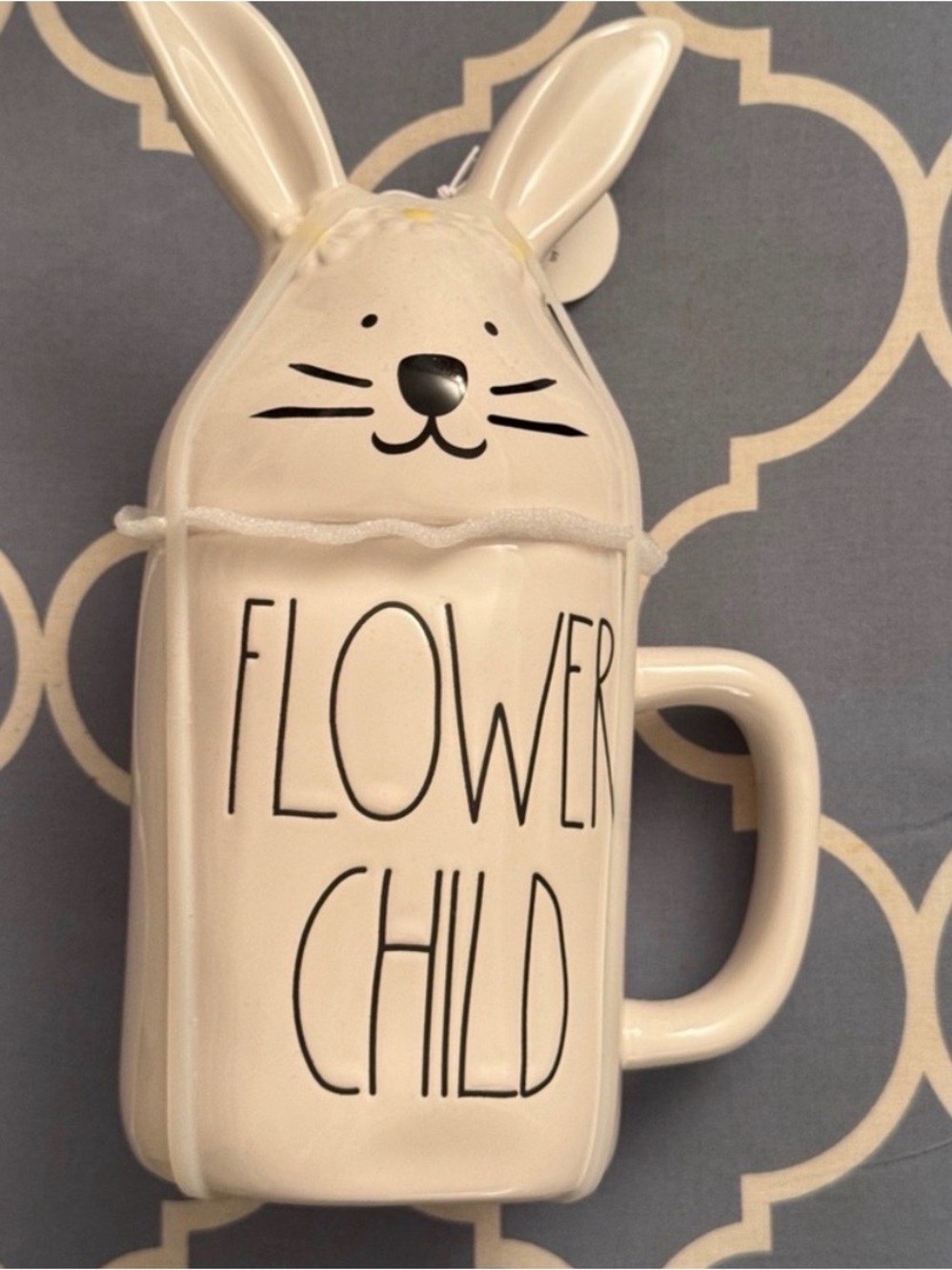 Rae Dunn Cream Ceramic Bunny Mug with Tag